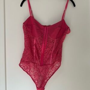Free People Pink Lace Bodysuit